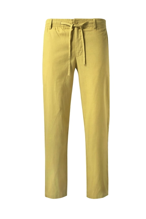 Mens Flex Classic-Fit Beach Trousers Linen Pants