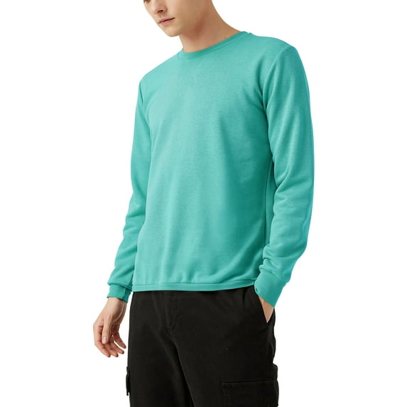 Ma Croix Mens Garment Dyed Organic Cotton Comfort Customizable Long Sleeve T Shirt