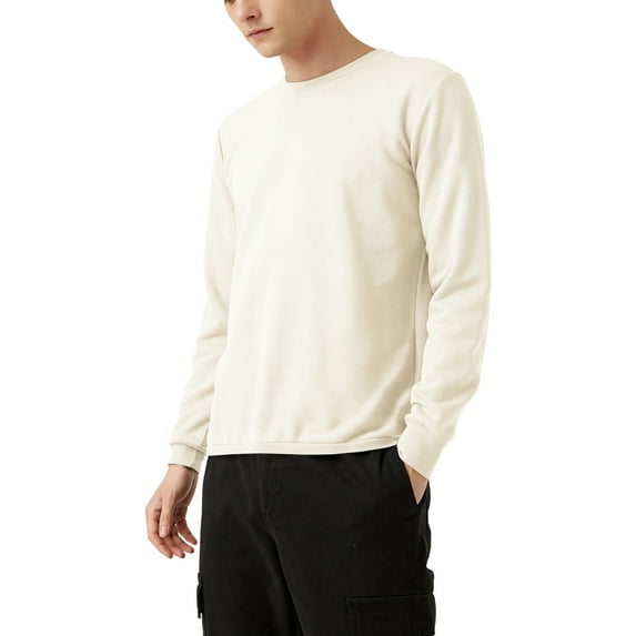 Ma Croix Mens Garment Dyed Organic Cotton Comfort Customizable Long Sleeve T Shirt