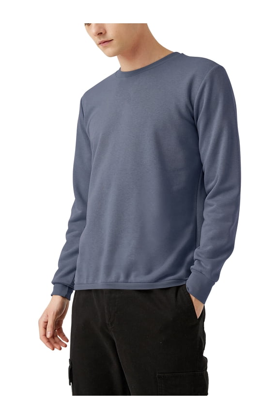Mens Garment Dyed Organic Cotton Comfort Customizable Long Sleeve T Shirt