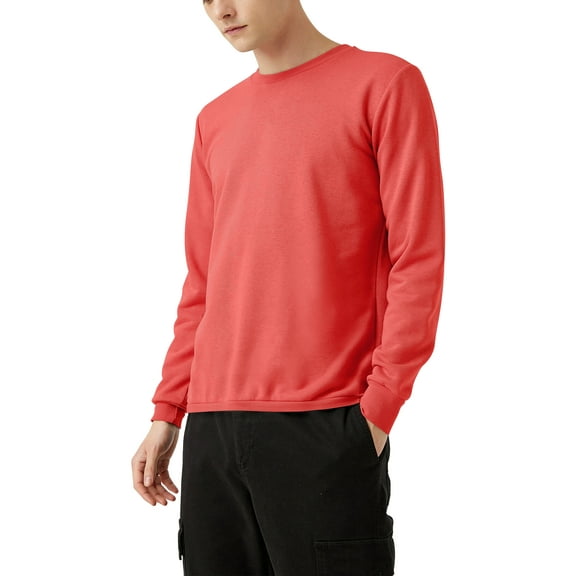 Ma Croix Mens Garment Dyed Organic Cotton Comfort Customizable Long Sleeve T Shirt