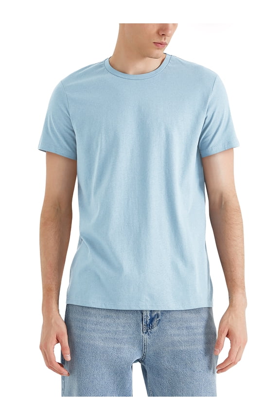 Mens Garment Dyed Organic Cotton Comfort Customizable Short Sleeve T Shirt