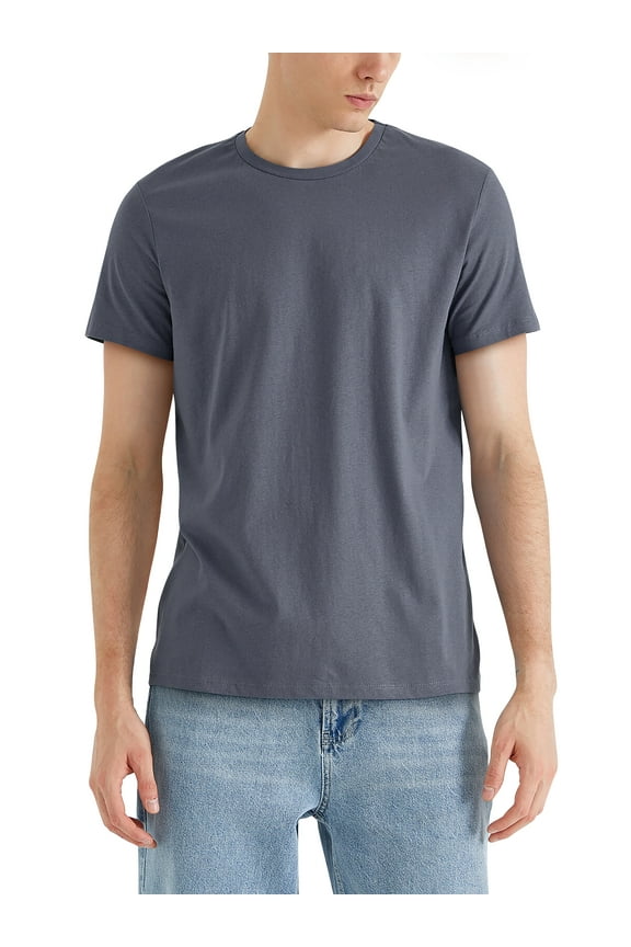 Mens Garment Dyed Organic Cotton Comfort Customizable Short Sleeve T Shirt