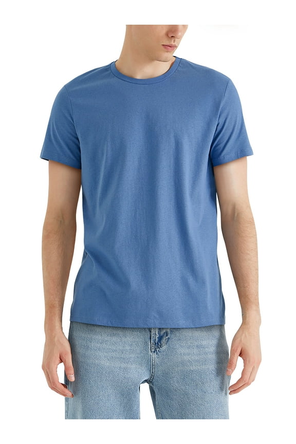 Mens Garment Dyed Organic Cotton Comfort Customizable Short Sleeve T Shirt