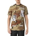 thumbnail image 1 of Ma Croix Mens Graphic Print Malcolm X Double Layer Zipper Hipster T Shirt, 1 of 8