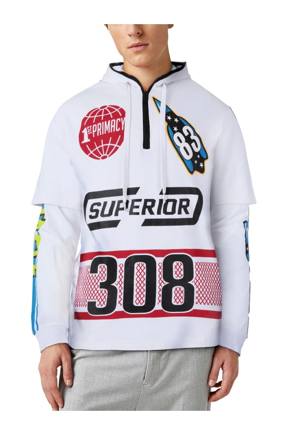 Mens Graphic Print Superior 308 Pullover Hoodie Zip Up Sweater