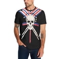 thumbnail image 1 of Ma Croix Mens Graphic Print "Union Jack Skull" British Flag Sequin T Shirt, 1 of 6