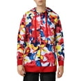 thumbnail image 1 of Ma Croix Mens Graphic Print Vibrant Flower Zip Up Hoodie Sweater, 1 of 6