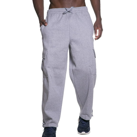 Ma Croix Mens Heavyweight Cargo Sweatpants Long Comfort Activewear