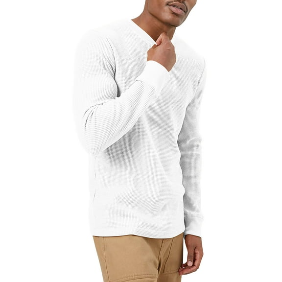 Ma Croix Mens Heavyweight Thermal Shirt Soft Cotton Active Big and Tall Stretchy Waffle Tee
