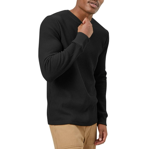 Ma Croix Mens Heavyweight Thermal Shirt Soft Cotton Active Big and Tall Stretchy Waffle Tee