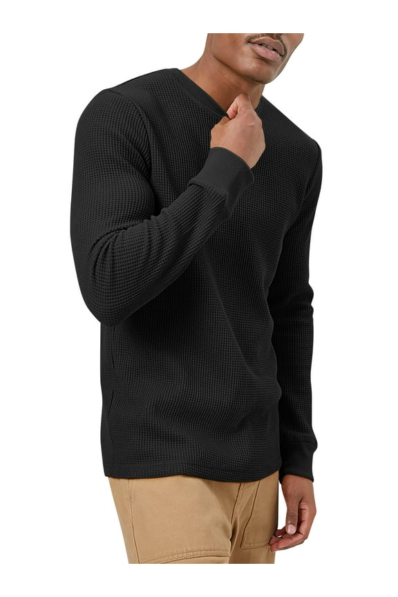 Mens Heavyweight Thermal Shirt Soft Cotton Active Big and Tall Stretchy Waffle Tee
