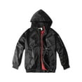 thumbnail image 1 of Ma Croix Mens Hip Hop Satin Bomber Jacket with Hoodie, 1 of 5