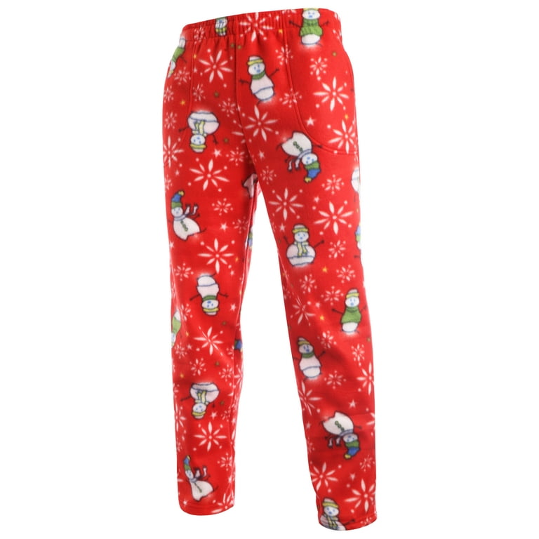 Ma Croix Mens Holiday Pattern Fuzzy Pajama Pants Fleece