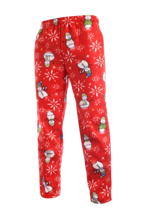 Mens Holiday Pattern Fuzzy Pajama Pants Fleece Brushed Sweatpants Sherpa Sleepwear