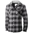 thumbnail image 1 of Ma Croix Mens Hooded Flannel Shirts Quilted Plaid Jacket, 1 of 9