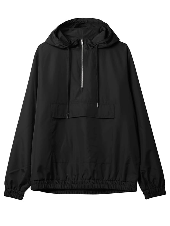Mens Hooded Windbreaker Zip Pullover