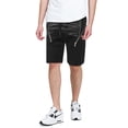 thumbnail image 1 of Ma Croix Mens Jogger Shorts Slim Fit Biker Fleece Zipper Accent Designs, 1 of 6