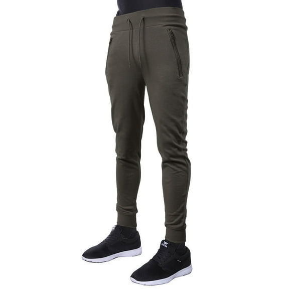 Ma Croix Mens Joggers with Zipper Pockets Casual Lightweight French Terry Active Sweatpants