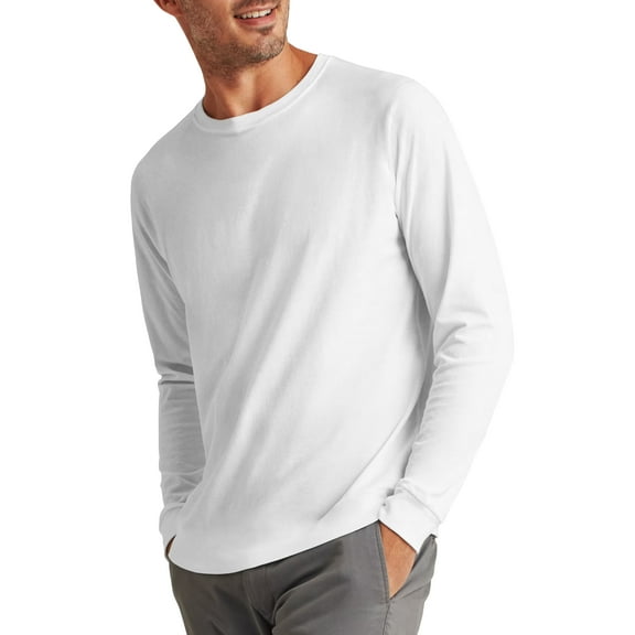 Ma Croix Mens Lightweight Casual Premium Comfort Crew Neck Collar Long Sleeve T-Shirt