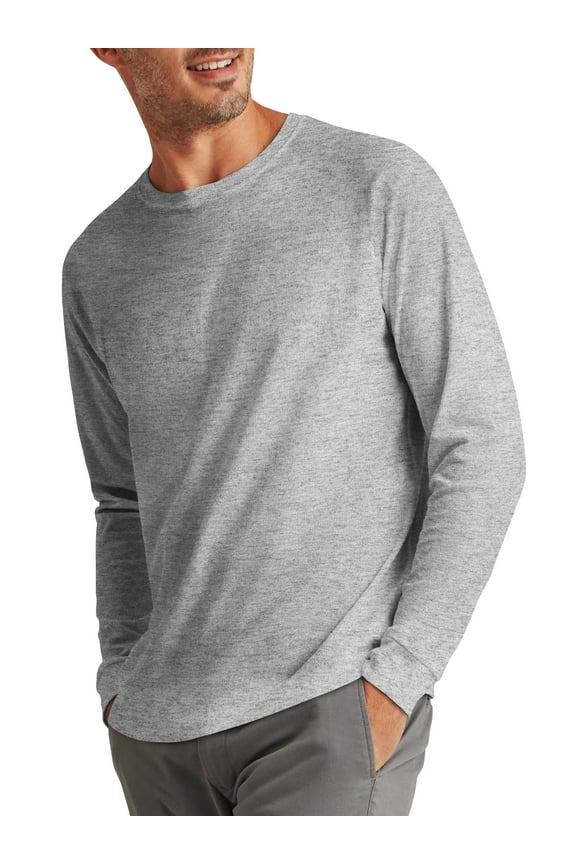 Mens Lightweight Casual Premium Comfort Crew Neck Collar Long Sleeve T-Shirt