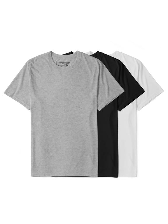 Mens Lightweight Classic Premium 3-Pack Short Sleeve Crew Neck T-Shirt