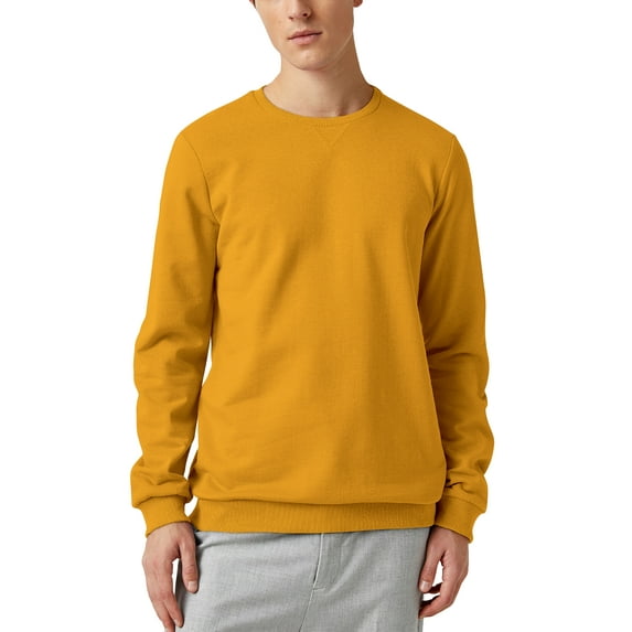 Ma Croix Mens Lightweight Fleece Crew Neck Long Sleeve Sweater