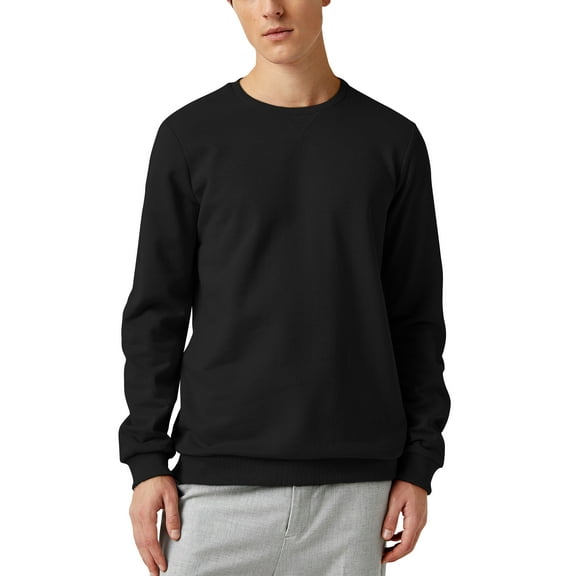 Ma Croix Mens Lightweight Fleece Crew Neck Long Sleeve Sweater