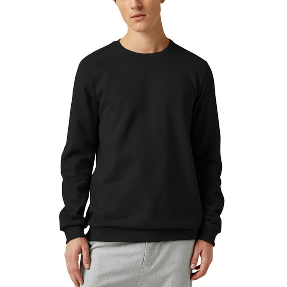 Ma Croix Mens Lightweight Fleece Crew Neck Long Sleeve Sweater