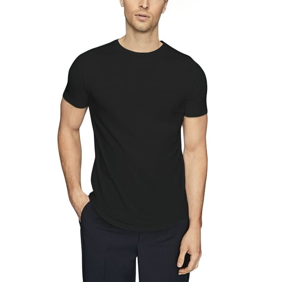 Ma Croix Mens Lightweight Hipster Curved Hemline T Shirt with Side Zipper