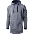 thumbnail image 1 of Ma Croix Mens Lightweight Marled Pullover Hoodie Texture Brushed Fleece Longline, 1 of 5