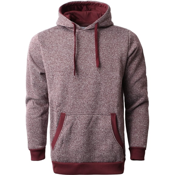 Ma Croix Mens Lightweight Marled Pullover Hoodie Texture Brushed Fleece