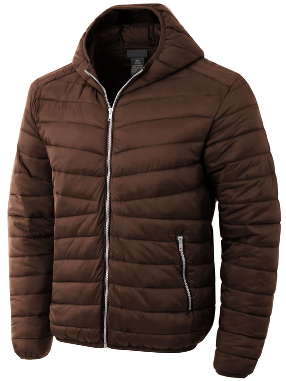 Mens Lightweight Puffer Jacket Alternative Down Quilted Hiking Parka with Hood