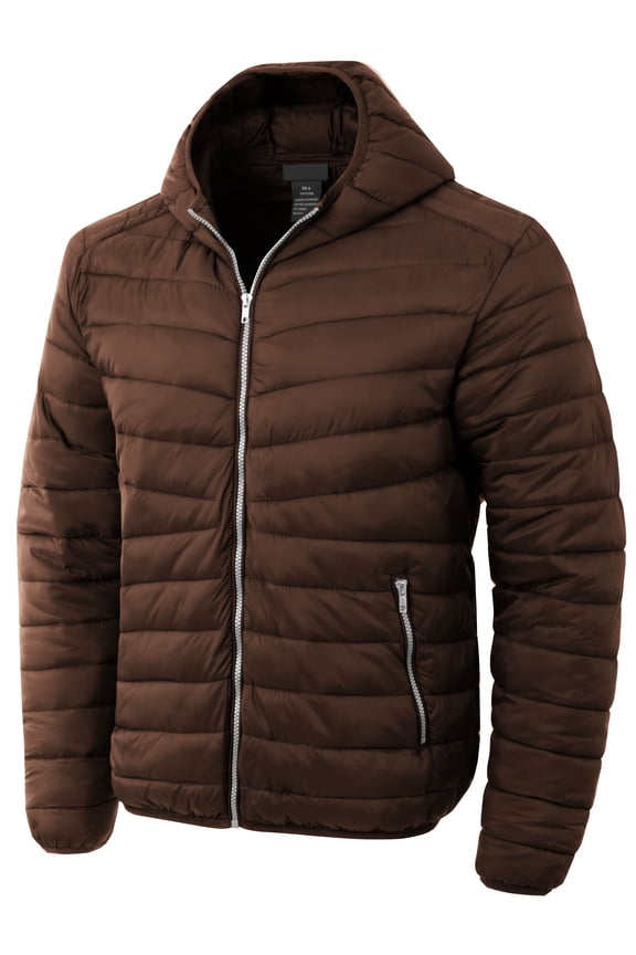 Mens Lightweight Puffer Jacket Alternative Down Quilted Hiking Parka with Hood