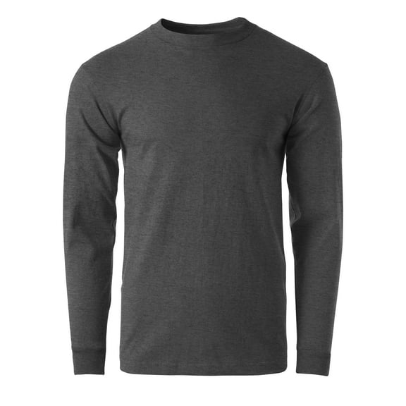 Men's Premium Crewneck Long Sleeve T-Shirts Classic Fit Mid-Weight Everyday Cotton Shirt