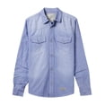 thumbnail image 1 of Ma Croix Mens Long Sleeve Denim Shirt Slim Fit with Pocket, 1 of 4