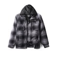 thumbnail image 1 of Ma Croix Mens Long Sleeve Padded Flannel Jacket with Hood, 1 of 6