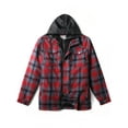 thumbnail image 1 of Ma Croix Mens Long Sleeve Padded Flannel Jacket with Hood, 1 of 6