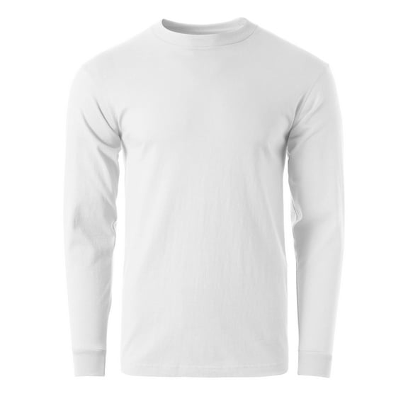 Men's Premium Crewneck Long Sleeve T-Shirts Classic Fit Mid-Weight Everyday Cotton Shirt