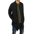 thumbnail image 1 of Ma Croix Mens Long Tail Jacket Lightweight Casual Bomber Windbreaker Collarless Slim Coat Outerwear, 1 of 5