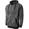 thumbnail image 1 of Ma Croix Mens Marled Zip Up Jacket Hoodie Brushed Fleece Soft Lightweight Basic Solid Sweater, 1 of 5