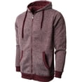 thumbnail image 1 of Ma Croix Mens Marled Zip Up Jacket Hoodie Brushed Fleece Soft Lightweight Basic Solid Sweater, 1 of 6