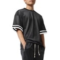 thumbnail image 1 of Ma Croix Mens Mesh Short Sleeve T-Shirt Urban Fashion Hip Hop Crew Neck Tee Sports Activewear, 1 of 5