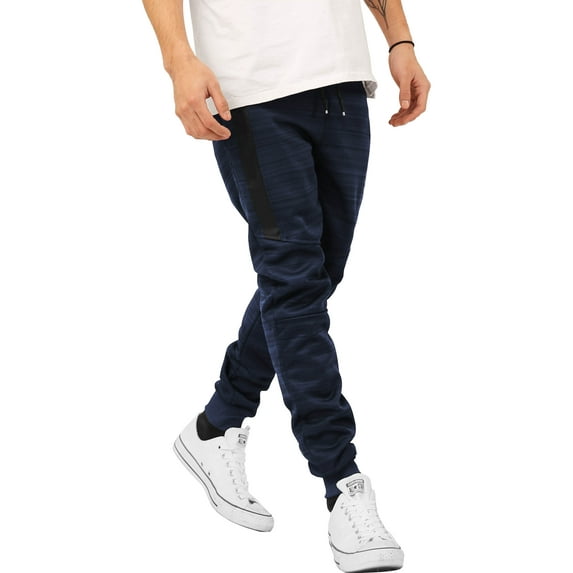Ma Croix Mens Modern Jogger Pants with Zipper Pockets Solid Slim Fit Casual Brushed Sweatpants