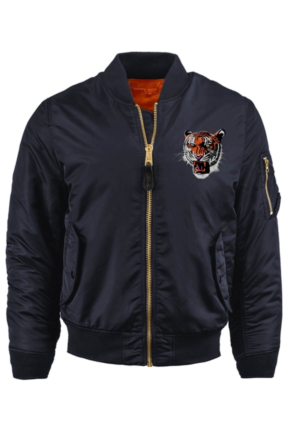 Mens PATCH BOMBER JACKET Premium Padded Zip Up Casual MA-1 Flight Souvenir Outerwear