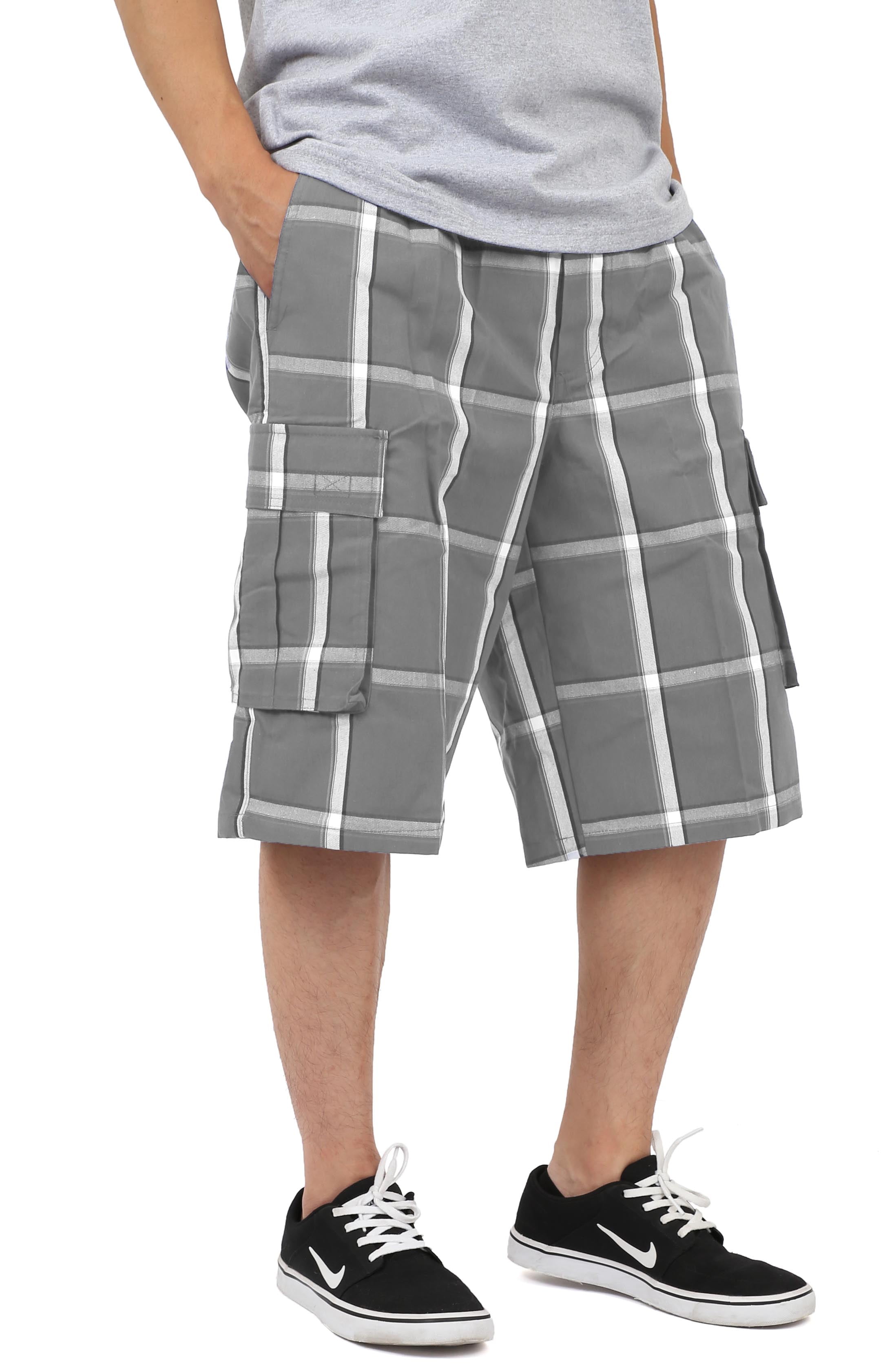 Ma Croix Mens PLAID SHORTS Cargo Pants Casual Comfort Fit S-5XL ...