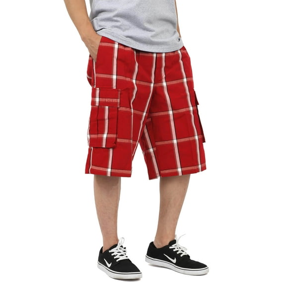 Ma Croix Mens PLAID SHORTS Cargo Pants Casual Comfort Fit S-5XL