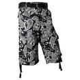 thumbnail image 1 of Ma Croix Mens Paisley Cargo Shorts Heavyweight Big and Tall Multi Pocket Outdoor Twill Shorts with Belt, 1 of 5