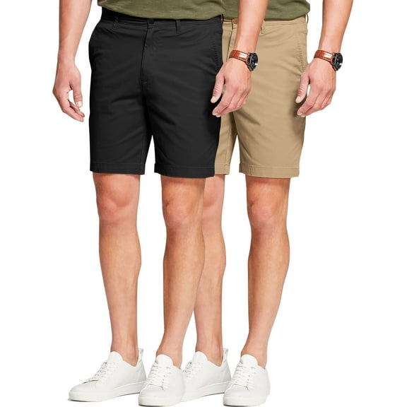 Ma Croix Mens Premium 2-Pack Cotton Classic Chino Shorts with Pocket