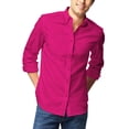 thumbnail image 1 of Ma Croix Mens Premium Dress Shirt Button Down Long Sleeve Collar Solid Casual Slim Fit, 1 of 4
